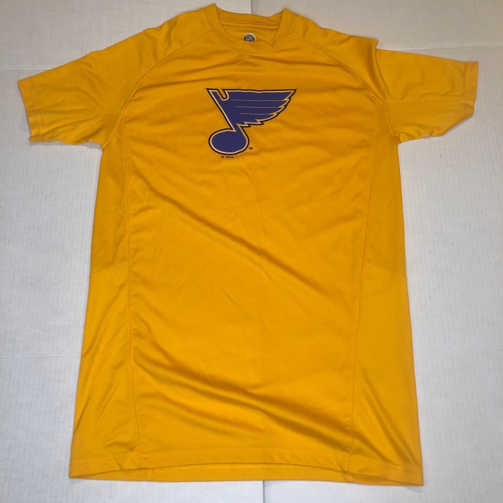 St Louis Blues - Size Small - Yellow Workout T-Shirt by NHL Genuine Merchandise